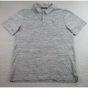 Travis‎ Mathew Polo Shirt Mens Large Gray Heather Golf Casual Performance Peru